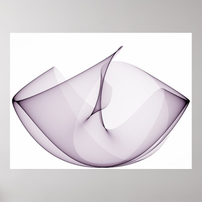 Pôster Op Art Sine Curvas Três Violetas (Frente)