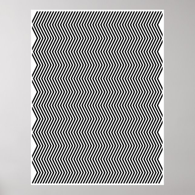 Pôster Op Art Vertical Zig Zag Two (Frente)