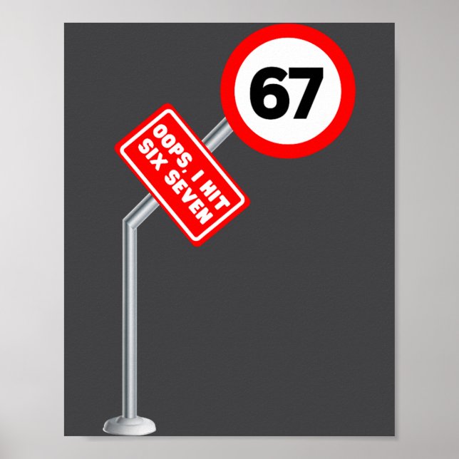 Poster Opa, Eu Acertei Seis Sete 6 7 Meme Engraçado Brain (Frente)