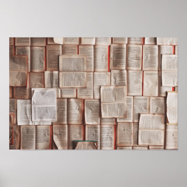 Poster open faced books literary (Frente)