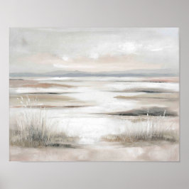 Poster Open Horizon Marsh #3 – Soft Neutral Landscape Art