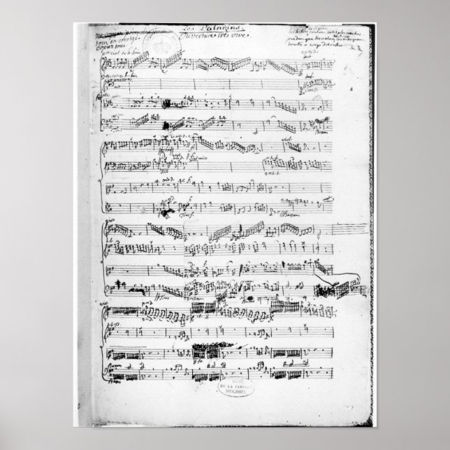 Poster Opening page of the score of 'Les Paladins' (Frente)