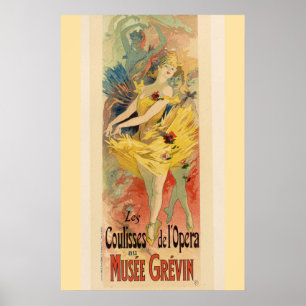 Poster Ópera ballet francês vintage bastidores da ópera