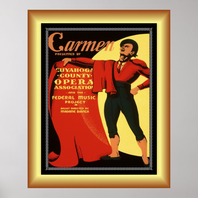 Poster Ópera ~ Carmen ~ Toreador Song ~ 1939 ~ (Frente)