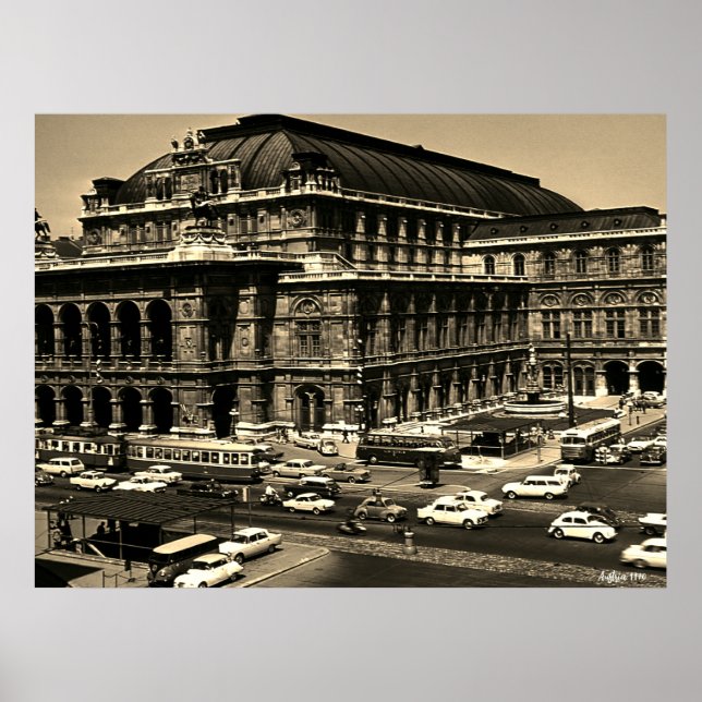 Poster Ópera Estatal da Áustria Viena Staatsoper vintage (Frente)