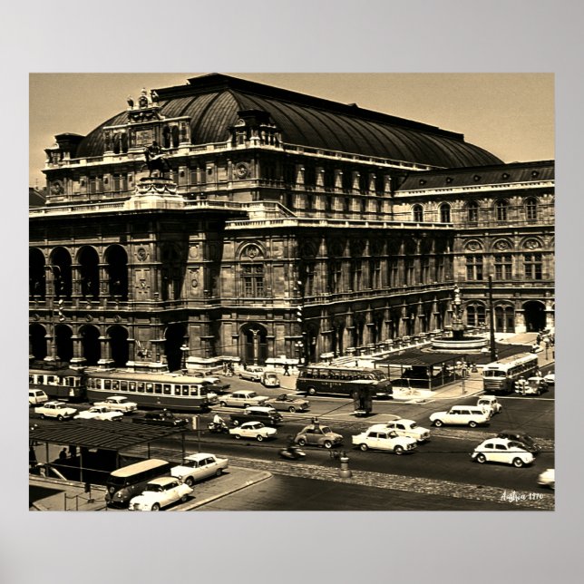 Poster Ópera Estatal de Viena Áustria Vintage (Frente)