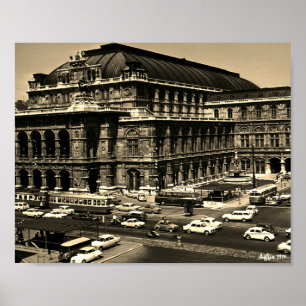 Poster Ópera Vintage Áustria Viena Staatsoper