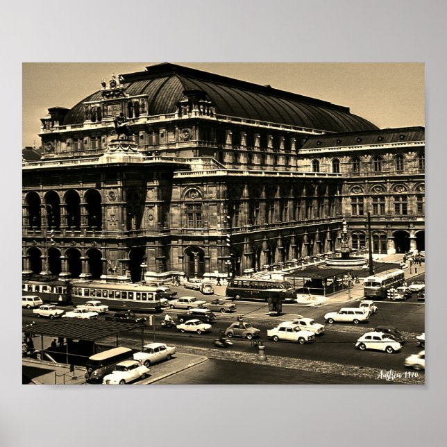 Poster Ópera Vintage Áustria Viena Staatsoper (Frente)
