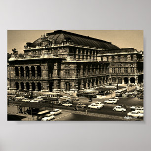 Poster Ópera Vintage Áustria Viena Staatsoper