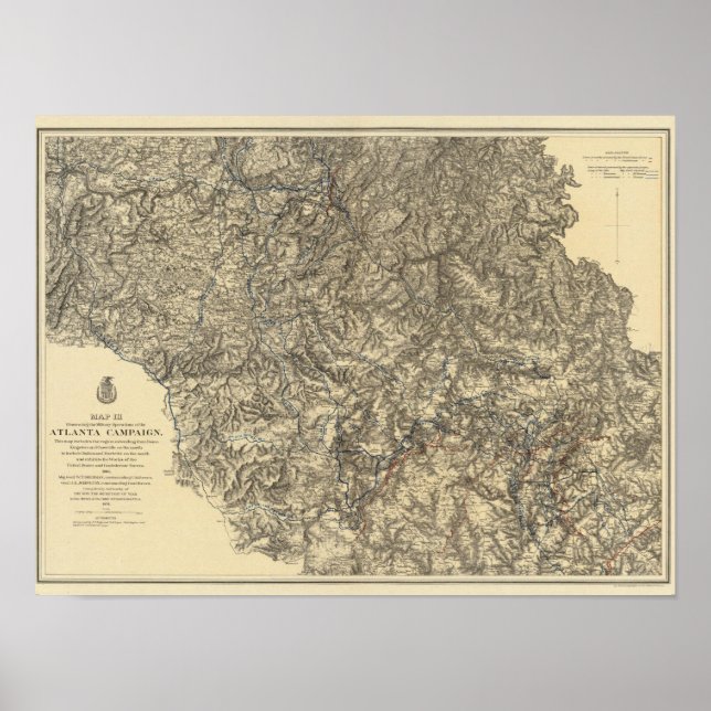 Pôster Operações Militares da Campanha 3 de Atlanta (Frente)