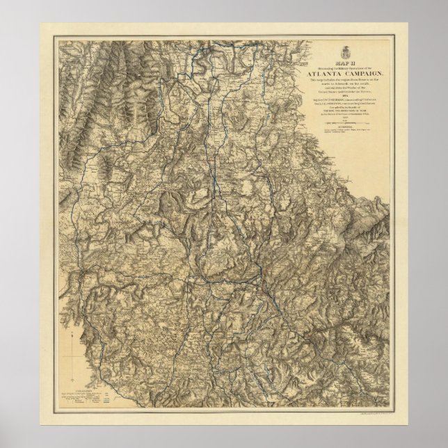 Pôster Operações Militares da Campanha Atlanta (Frente)