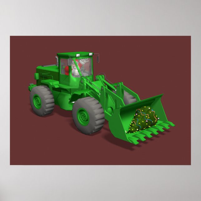 Pôster Operador Bulldozer Santa Claus (Frente)