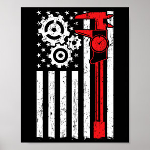 Poster Operador de Máquinas Patriótica Machinista Indepen