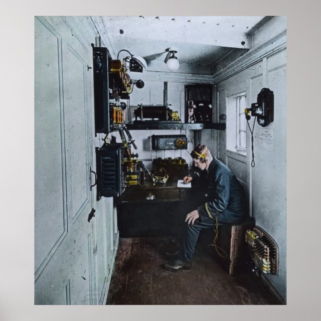 Pôster Operador de Rádio Titanista do RMS SOS (Frente)