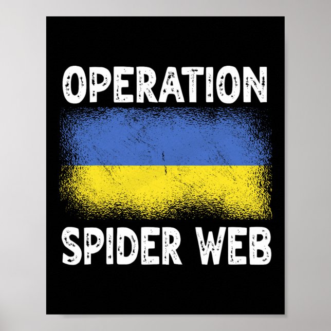 Poster Operation Spider Web Ukraine Heroes Ukrainian Flag (Frente)