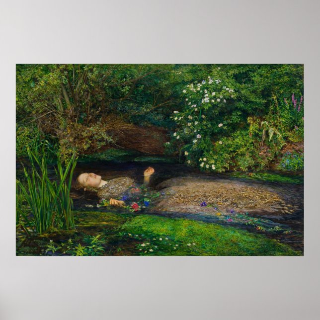Poster Ophelia by John Everett Millais (Frente)