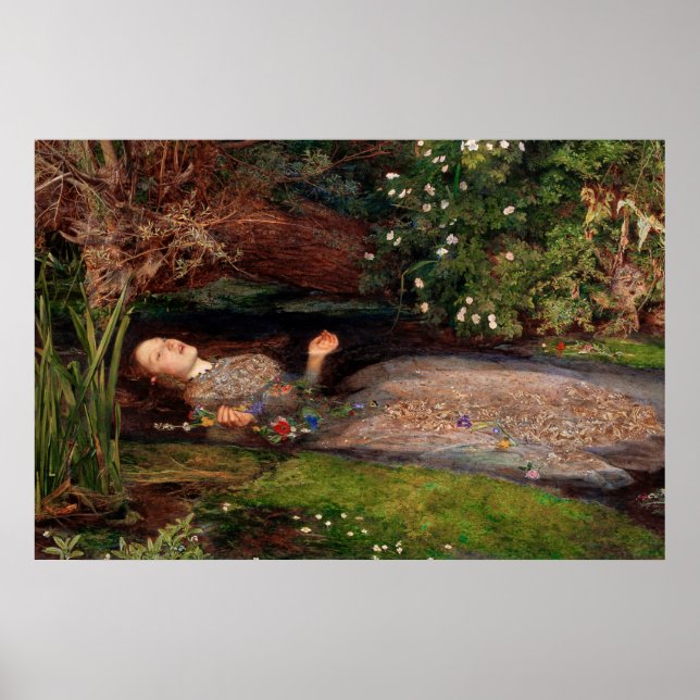 Poster Ophelia de Sir John Everett Millais (Frente)