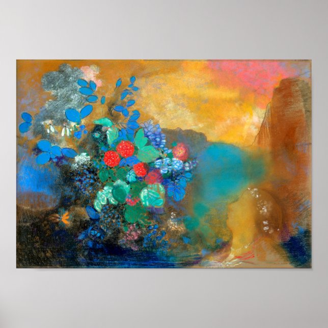 Poster Ophelia entre as Flores, Redon (Frente)