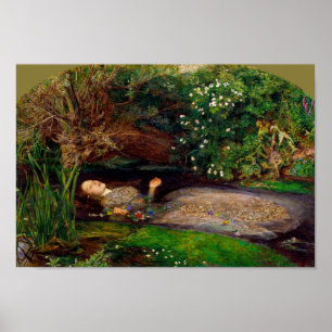 Poster Ophelia, John Everett Millais, 1851-1852