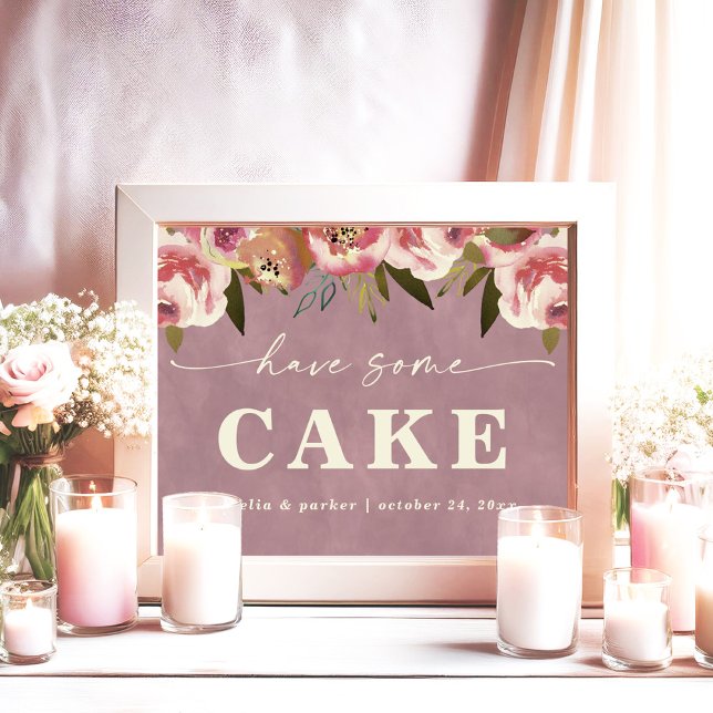 Poster Ophelia Pink Floral Tem Algum Sinal De Casamento D (Say "I DO" to Romantic Watercolor Florals and a Cottagecore Vibe with the Ophelia Wedding Suite.)