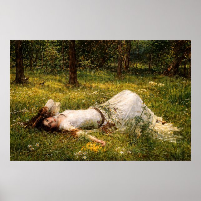 Poster Ophelia por John William Waterhouse (Frente)