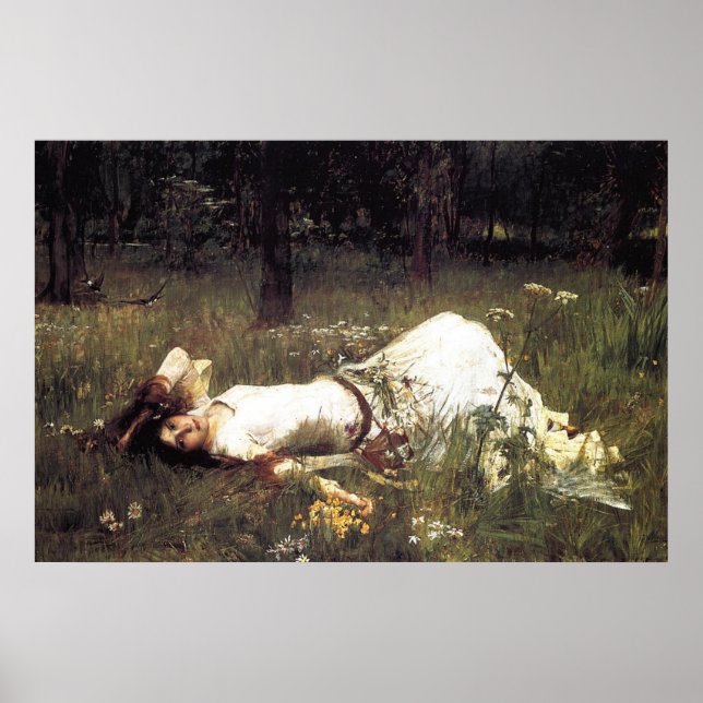 Poster Ophelia, por John William Waterhouse, 1889 (Frente)