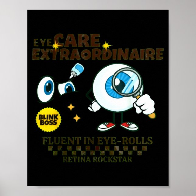 Poster Ophthalmologist Retro Eye Doctor Gift Optometry Nu (Frente)