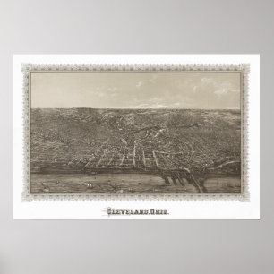 Pôster Opinião 1887 de Cleveland Ohio do vintage
