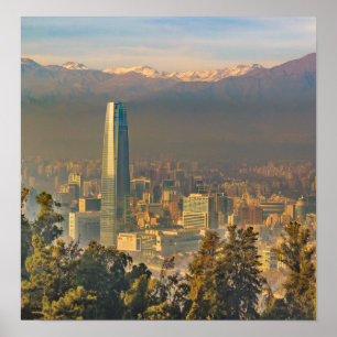 Poster Opinião aérea de Santiago do Chile de San