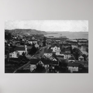 Pôster Opinião da cidade de Astoria, Oregon que olha