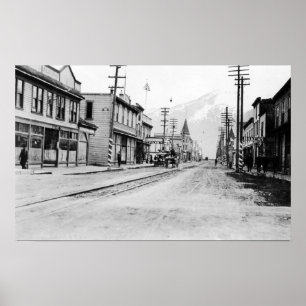 Poster Opinião da cidade de Skagway, fotografia de Alask