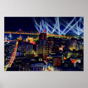 Poster Opinião da noite de San Francisco Califórnia da