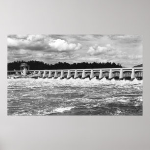 Pôster Opinião da represa de Bonneville da fotografia