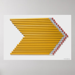 Poster Opinião de ângulo alto dos lápis em seguido
