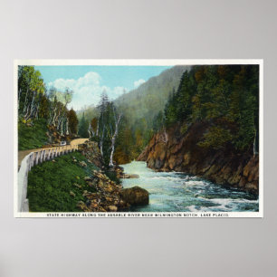 Poster Opinião de Hwy do rio de Ausable perto de