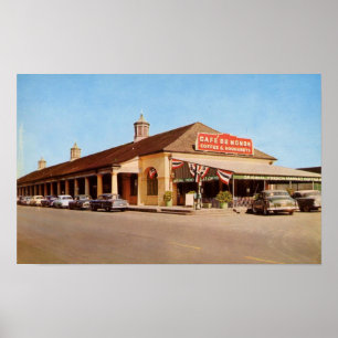 Pôster opinião de Nova Orleães dos anos 50 Café du Mon