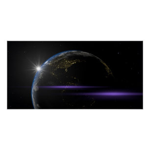 Pôster Opinião do espaço da terra do planeta