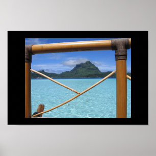 Pôster Opinião dos trilhos do bungalow de Bora Bora