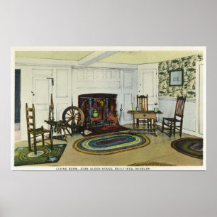 Poster Opinião interior da sala de visitas o John Alden