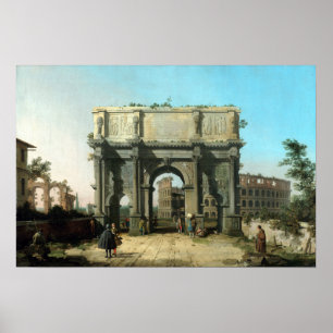 Poster Opinião italiana de Canaletto do arco de