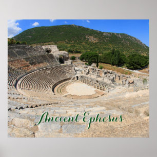 Poster Opinião o anfiteatro antigo no Ephesus-peru