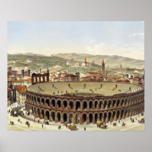 Poster Opinião o anfiteatro romano, Verona, b gravado