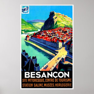 Poster Opinião regional de Besancon, France, panorama,