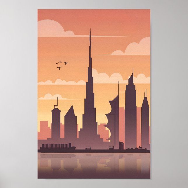 Poster Opiniões majestosas sobre a cidade de Dubai 4K (Frente)
