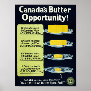Pôster Oportunidade da manteiga de Canadá (canvas)