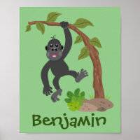 Óptica de desenho animado de gorila de bebê feliz
