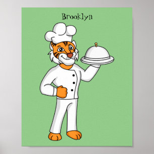 Poster Óptica de desenho animado de tigre engraçado