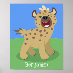 Poster Óptica hiena engraçada rindo ilustração de des