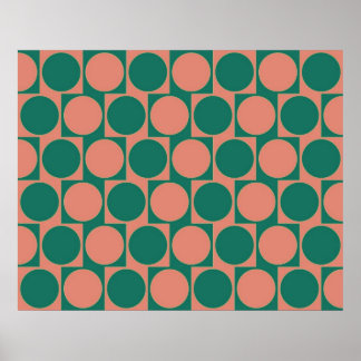 Pôster Óptica Illusion Café Wall Effect Circles Rosa