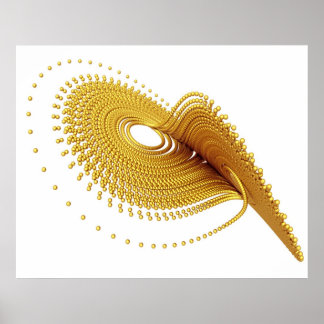 Poster Optical Art Lorenz Golden Fractal Attractor Two
